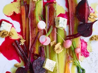 Salade de poireaux et betteraves rouges