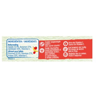Nestlé | Baby Fruit | Knijpzakje | Appel Banaan Aardbei | 6M 