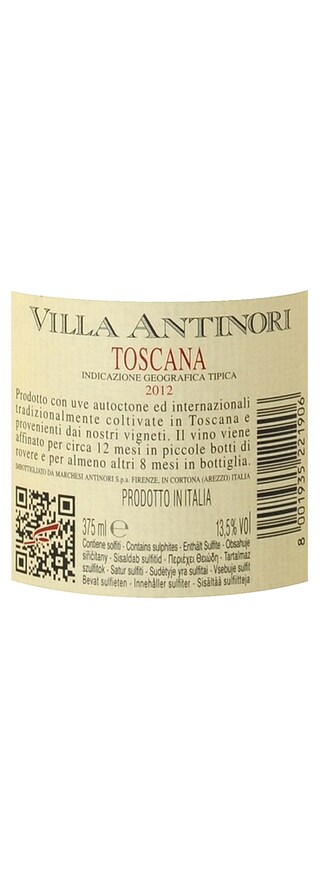 ITALIA - TOSCANA IGT | Toscana IGT | Villa Antinori 2012 Rouge 