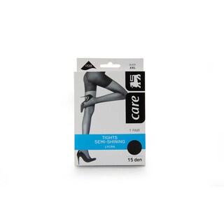Delhaize | Care | Panty lycra 15D semi glans zwart L 