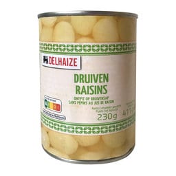 Raisins | Sans pépins | Sirop léger | Boîte