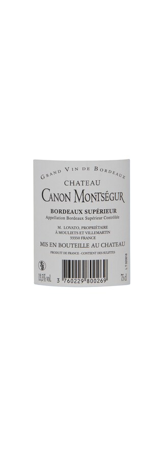 France - Frankrijk | Bordeaux - Bordeaux Supérieur | Château Canon Montsegur 15 Rouge 
