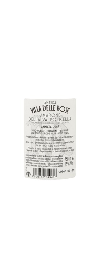Italie - Italië | Veneto D.O.C.G. | Amarone Villa delle Rose | 2016 | 75cl | Vin rouge 75 cl