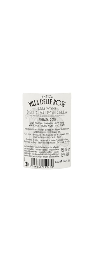 Italie - Italië | Veneto D.O.C.G. | Amarone Villa delle Rose | 2016 | 75cl | Rode wijn 