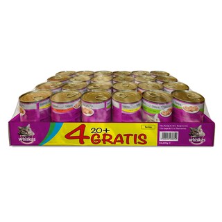 Whiskas | Aliment chat | Terrine | Thon Lapin | 20+4 