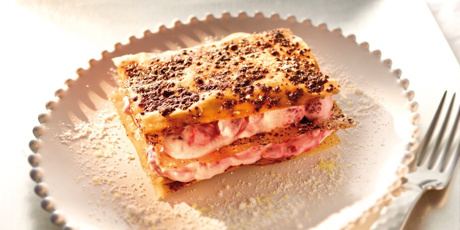 Grand millefeuille chocolat-framboise