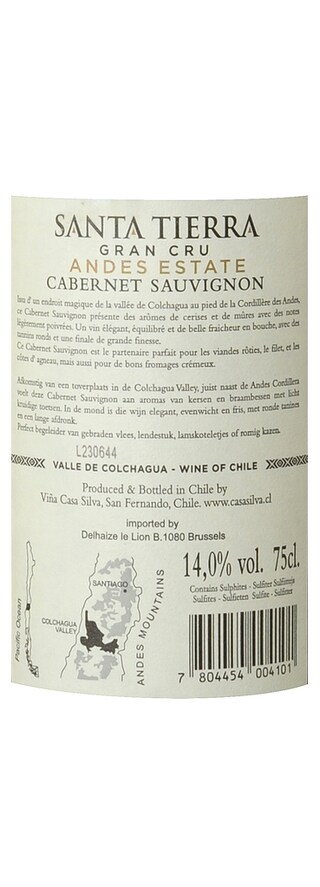 Chili | Colchagua Valley | Santa Tierra Gran Cru Andes Cabernet Sauv 13 