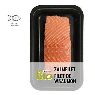 Delhaize | Bio | Zalmfilets | Atlantisch | Met vel | Bio 