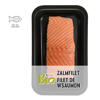 Delhaize | Bio | Zalmfilets | Atlantisch | Met vel | Bio 