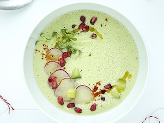 Gazpacho van komkommer met Griekse yoghurt