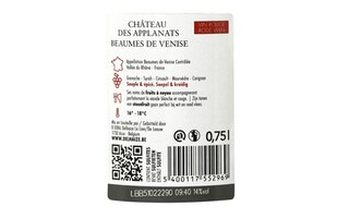 Chateau Des Applanats | Beaumes de Venise 75 cl