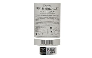 FR BORDEAUX HAUT-MEDOC | CHATEAU DEVISE D'ARDILLEY 2012 