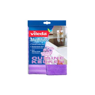 Vileda | Lavette cuisine | 2 en 1 | Microfibre 