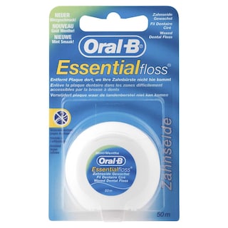 Oral-B | Fil dentaire|Essential|Anti-plaque|Menthe 