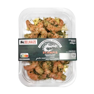Delhaize | Garnalen | Gemarineerd | Basil Pesto 