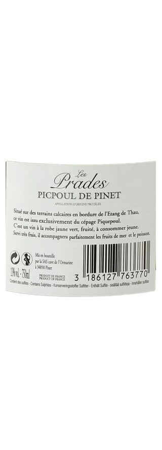 France - Frankrijk | Midi - Picpoul de Pinet | Les Prades Wit 