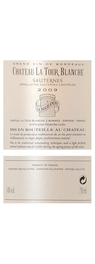 France - Frankrijk | Sauternes | LA TOUR BLANCHE 2009 