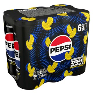 Pepsi | Cola | Zero | Lemon | Sleek Can 6 x 33 cl