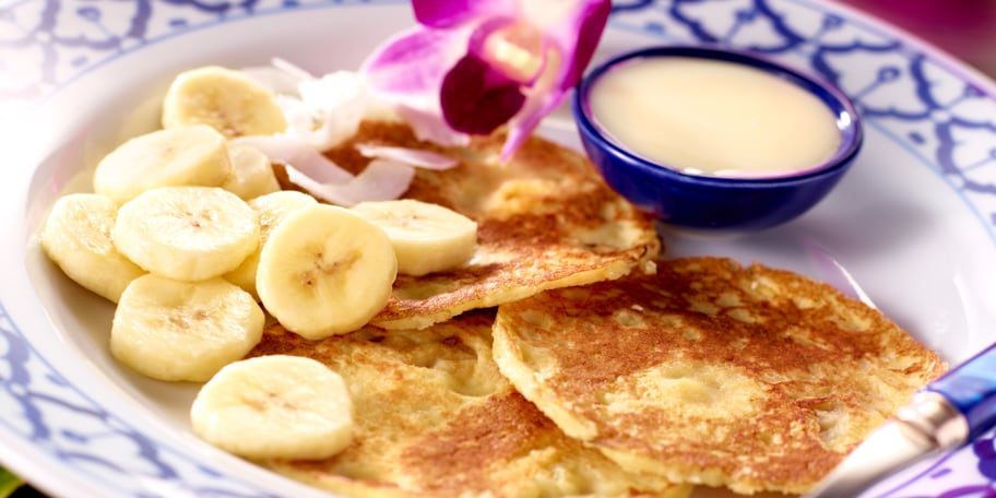 Kokospannenkoeken met banaan