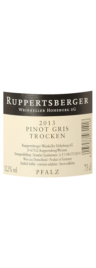 Allemagne - Duitsland | Pfalz | Ruppertsberger Pinot Gris Blanc 