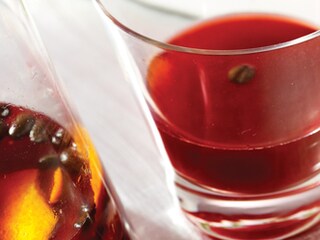 Sangria au porto, grains de café et vanille