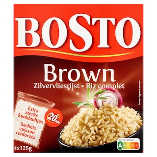 Bosto | Rijst | Zilvervlies | Bruin | 20 min 4 x 125 gr
