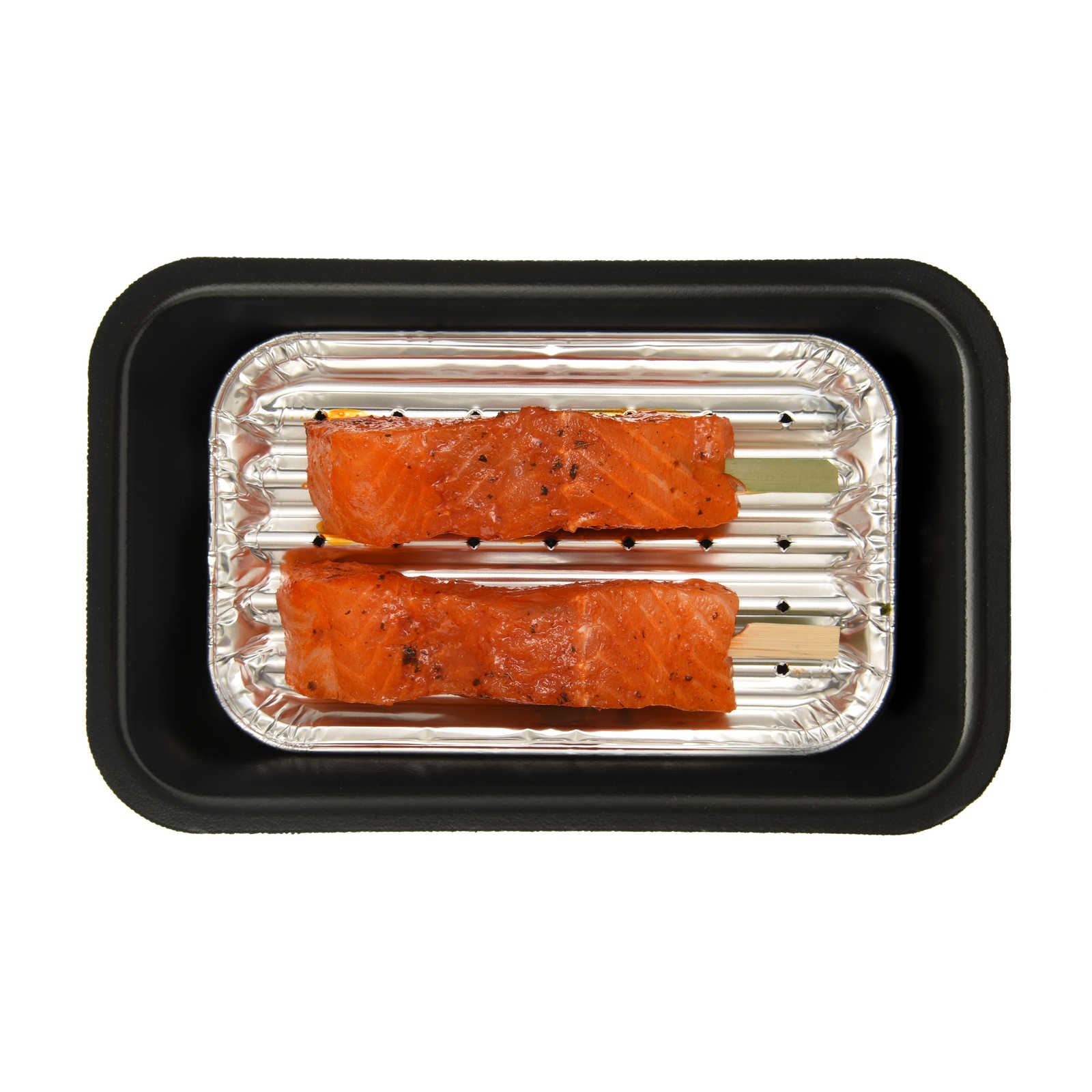 Delhaize Brochettes de saumon marinées +/ 200 gr Delhaize