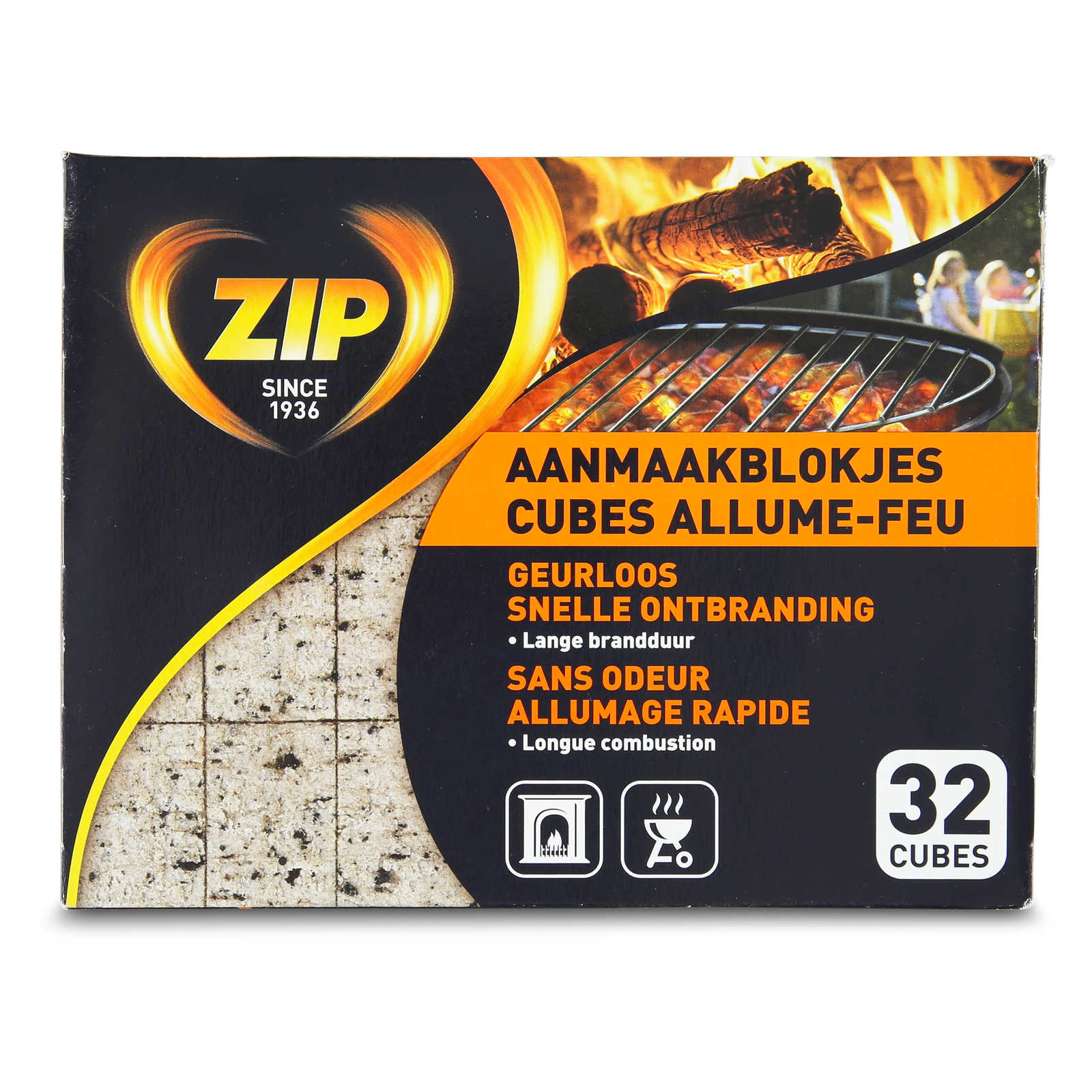 Allume-feu cubes sans odeurs 32 pièce(s) Zip