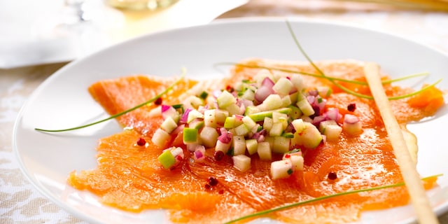 Zalmcarpaccio met groene appel