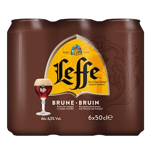 Leffe | Abdijbier | Bruin | 6,5% alc | Blik 6 x 50 cl