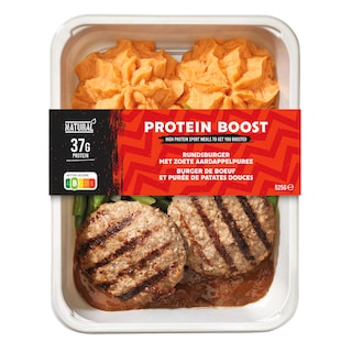 Natural Healthy Meals | Burger | Zoete aardappelpuree 