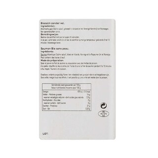 Delhaize | Bio | Zalm | Atlantisch | Zonder vel | Bio 
