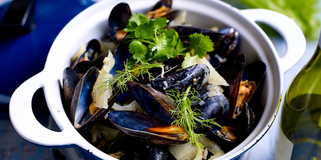 Moules au fenouil et à la citronnelle
