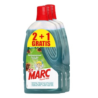 St Marc | 1L Liquide Nettoyant | Toutes les surfaces | Pin | Promopack 2+1 