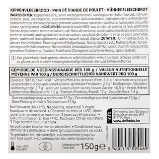 Delhaize | Pain de viande poulet 150 gr