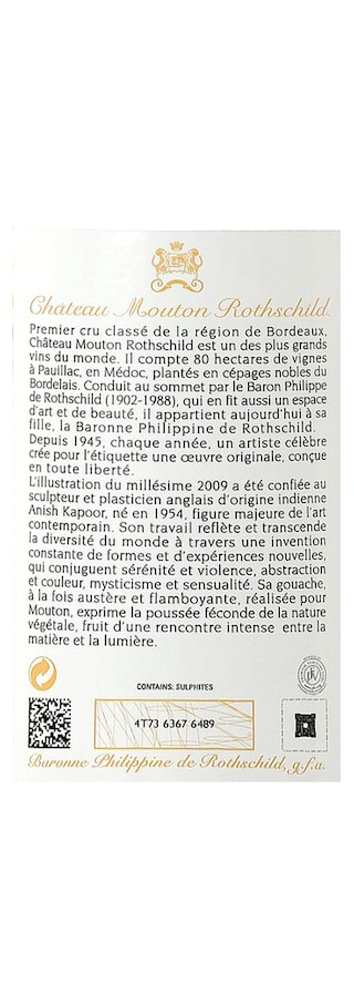 FR BORDEAUX PAUILLAC 1GCC | CHATEAU MOUTON ROTHSCHILD 2009 