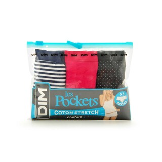 Dim | Paris | Boxers pocket coton | rayures/pois | 44/46 