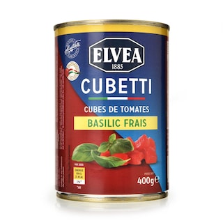 Elvea | Cubetti | Cubes de tomates | Basilic frais | 2e 1/2 prix 