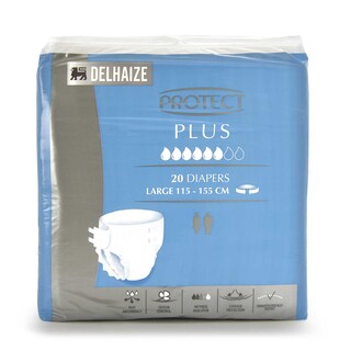 Delhaize | Protect|Incontinentie|Luiers|Plus|Large|20 pc 20 st