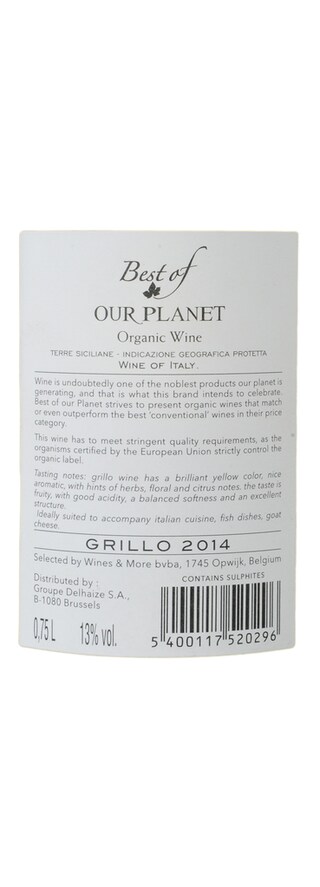 Italie - Italië | Terra Siciliane IGP | Best Of Our Planet Grillo Blanc 