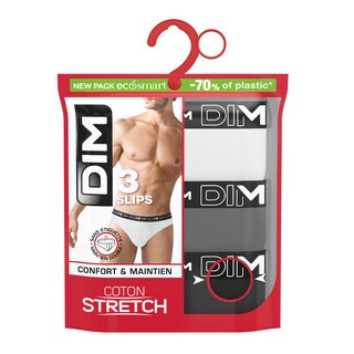 Dim | Paris | Slip Heren | coton stretch | zw/gr/w | T5 