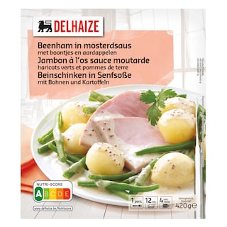 Delhaize | Jambon à l'os | Sauce moutarde-Haricots v-PDT 