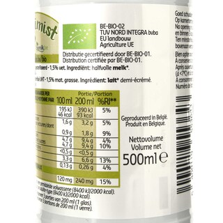 Delhaize | Bio | Lait | Demi-écrémé | Bio 