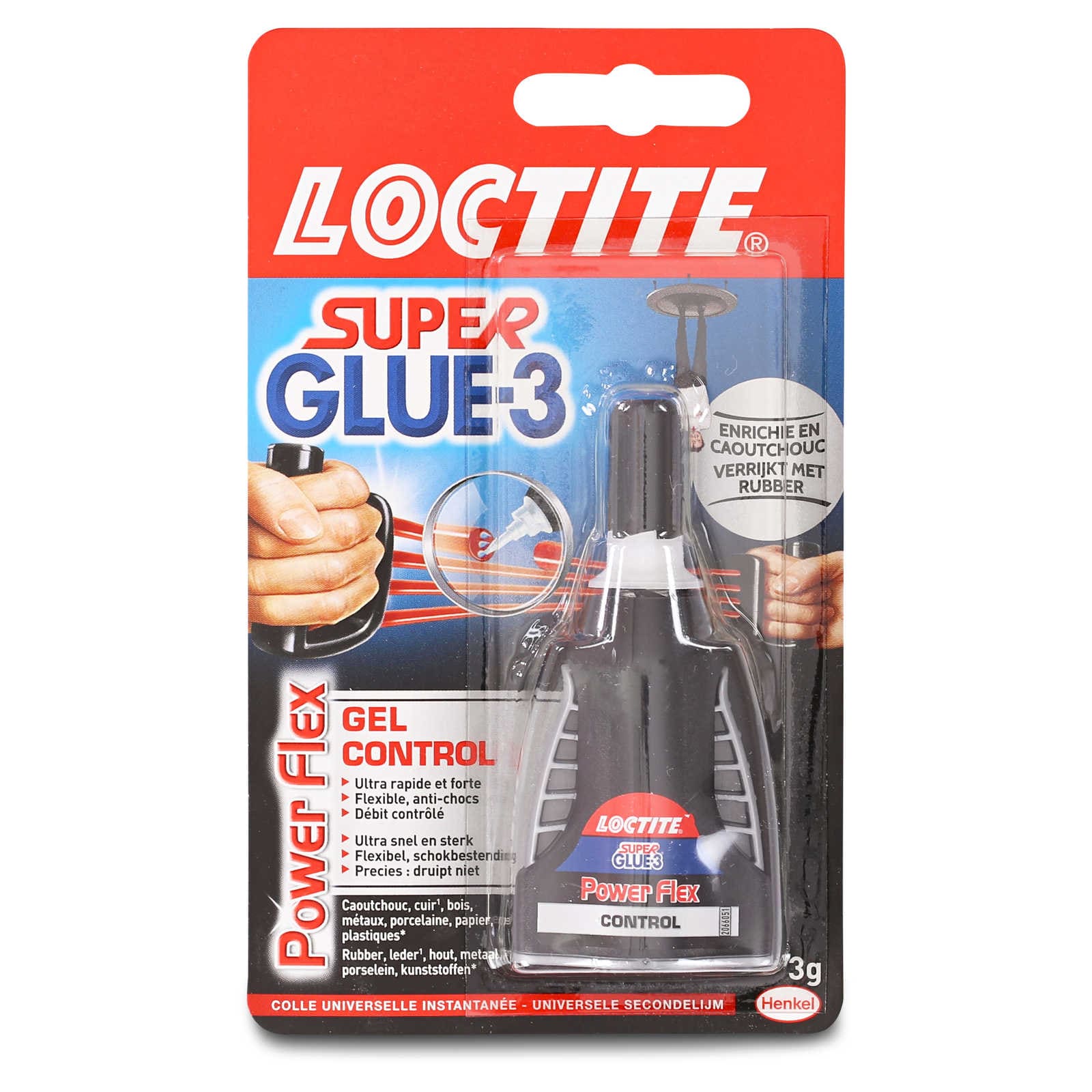 Loctite Super Glue-3 Power Gel, colle forte enrichie en caoutchouc