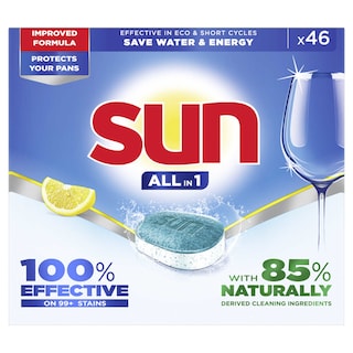 Sun | 46 Vaatwascapsules | AIO | Lemon | 