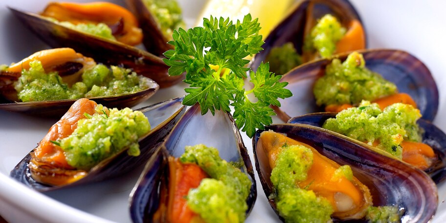 Moules gratinées