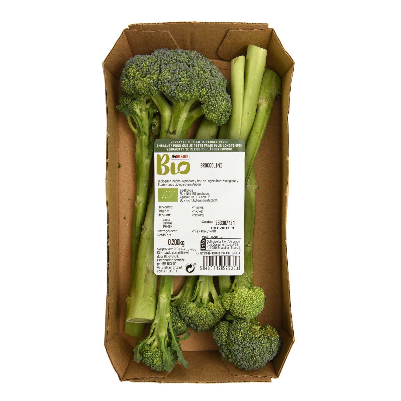 Delhaize Bio Broccolini Bio 200 gr Delhaize