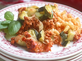 Courgettegratin met bolognesesaus