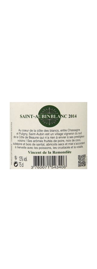 FR BOURGOGNE COTE DE BEAUNE | Bourgogne - Côte de Beaune | Saint Aubin 2014 Wit 