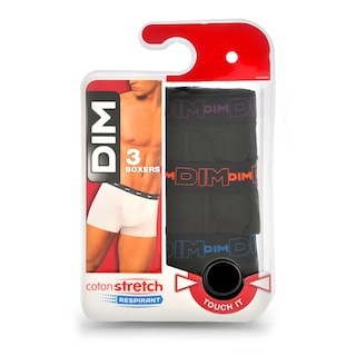 Dim | Paris | Boxer Coton Stretch | cassis/orange/bleu | T4 